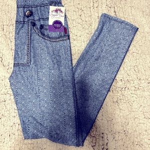 Denim printed leggings. OS